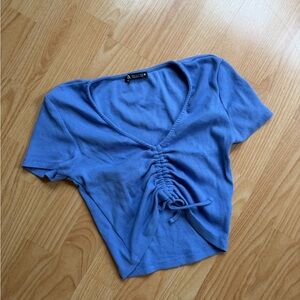 Zara Periwinkle Ribbed Crop Top